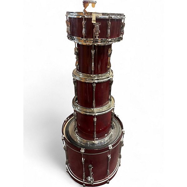 Used Yamaha 5 Piece Stage Custom Plum Drum Kit