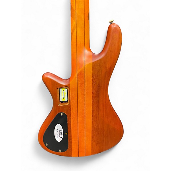 Used Schecter Guitar Research Stiletto Studio 5 String Honey Satin Electric Bass Guitar