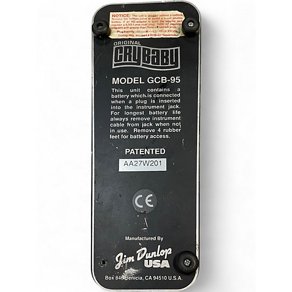 Used Dunlop GCB95 Original Crybaby Wah Effect Pedal