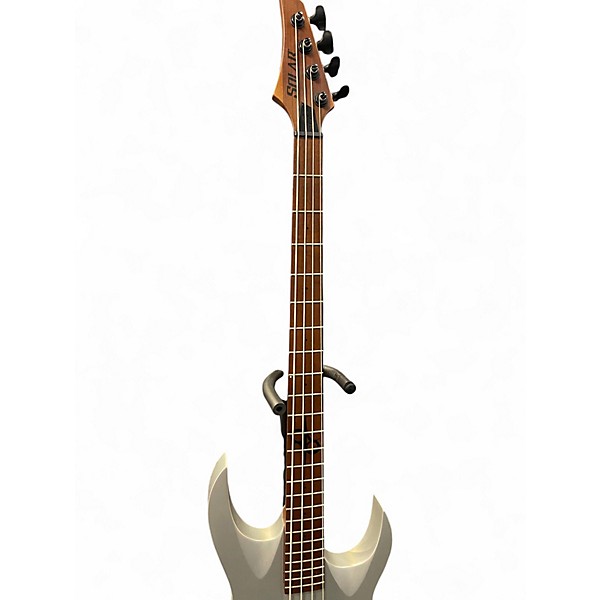 Used Solar Guitars ab2.4  Silver Electric Bass Guitar