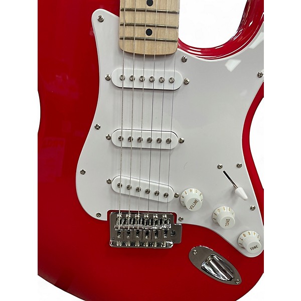 Used Squier STRATOCASTER RED Solid Body Electric Guitar
