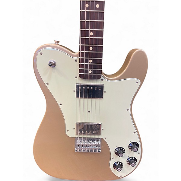 Used Fender Chris Shiflett Telecaster Deluxe Shoreline Gold Solid Body Electric Guitar