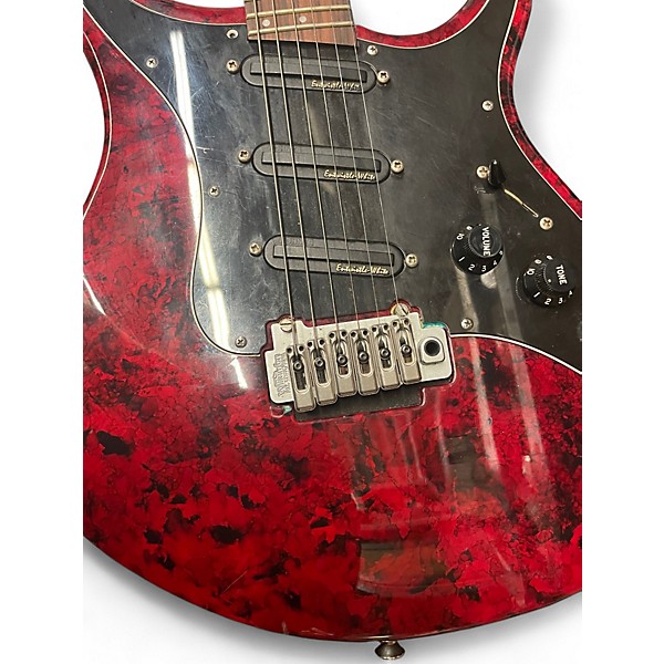 Vintage 1990s Hohner Revelation RTS MARBILIZED RED Solid Body Electric Guitar