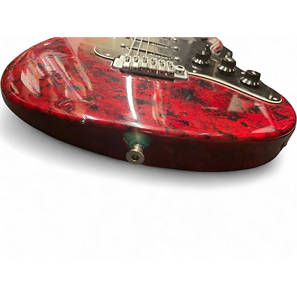 Vintage 1990s Hohner Revelation RTS MARBILIZED RED Solid Body Electric Guitar