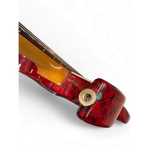 Vintage 1990s Hohner Revelation RTS MARBILIZED RED Solid Body Electric Guitar