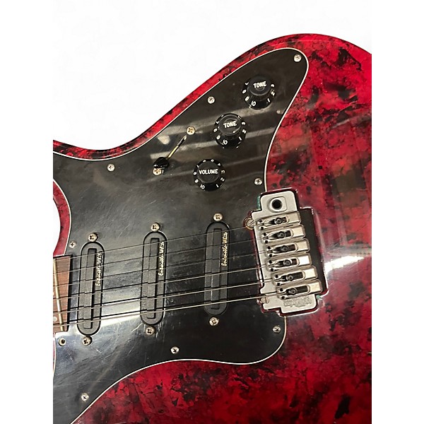 Vintage 1990s Hohner Revelation RTS MARBILIZED RED Solid Body Electric Guitar