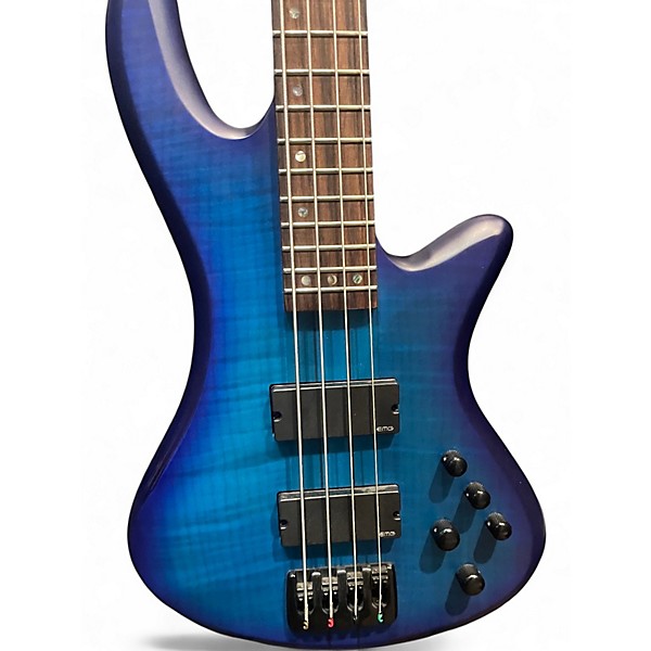 Used Schecter Guitar Research Stiletto Studio 4 Strings blue Electric Bass Guitar