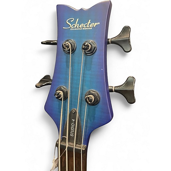 Used Schecter Guitar Research Stiletto Studio 4 Strings blue Electric Bass Guitar