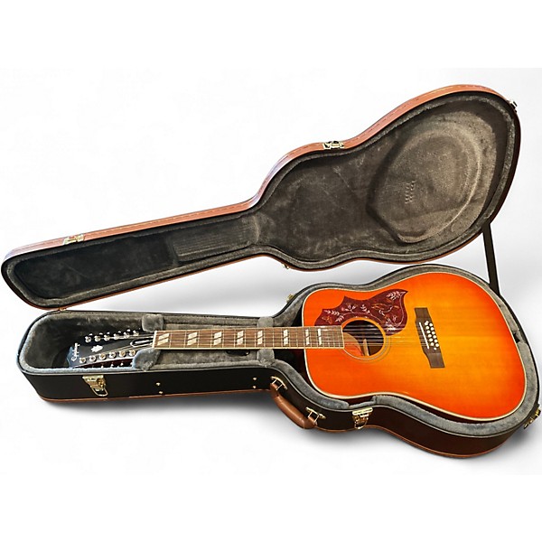 Used Epiphone Hummingbird 12  String 3 Color Sunburst 12 String Acoustic Guitar