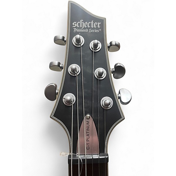 Used Schecter Guitar Research C1 Platinum Trans Black Solid Body Electric Guitar