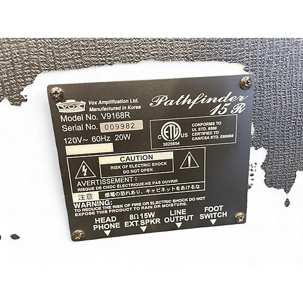 Used VOX V9168R Pathfinder 15R 15W 1X8 Guitar Combo Amp