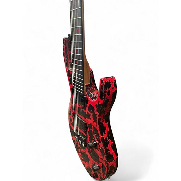 Used Kiesel Kyber Blood Red Black Crackle Finish Solid Body Electric Guitar