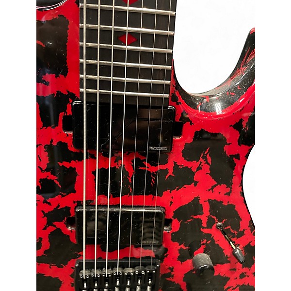 Used Kiesel Kyber Blood Red Black Crackle Finish Solid Body Electric Guitar