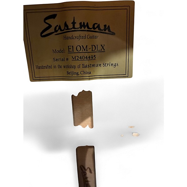 Used Eastman E1 OM DLX Natural Acoustic Electric Guitar