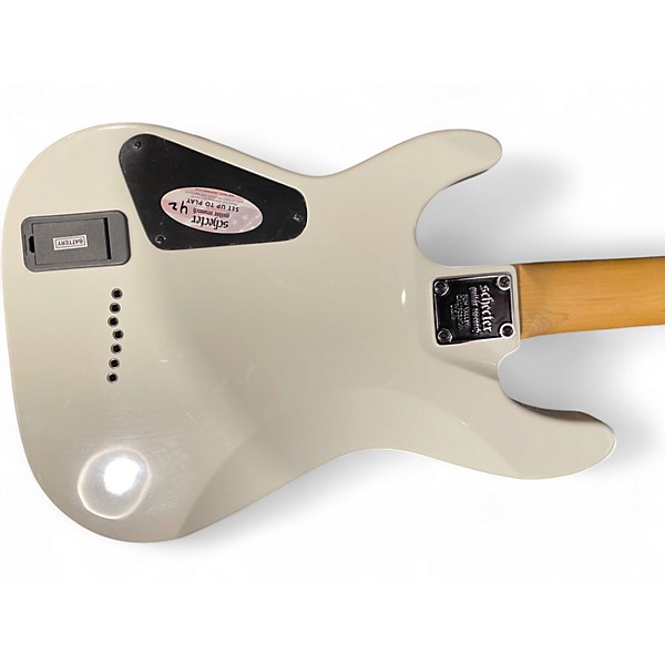 Used Schecter Guitar Research Demon 7 String Pearl White Solid Body Electric Guitar