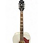 Used Epiphone Dove Pro White Acoustic Electric Guitar