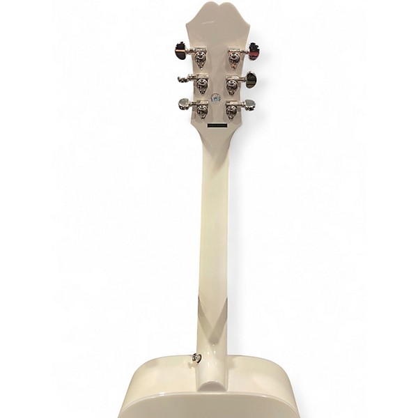 Used Epiphone Dove Pro White Acoustic Electric Guitar