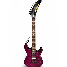 Used Kramer Striker Figuered HSS Transparent Purple Solid Body Electric Guitar