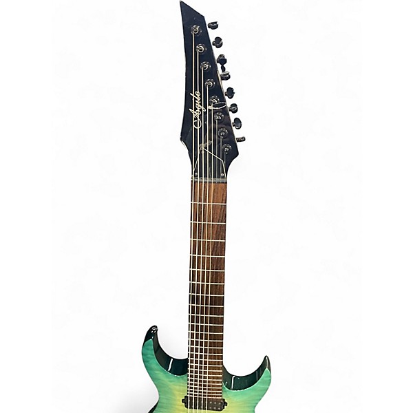Used Agile Septor 827 8 String Ocean Blue Burst Solid Body Electric Guitar