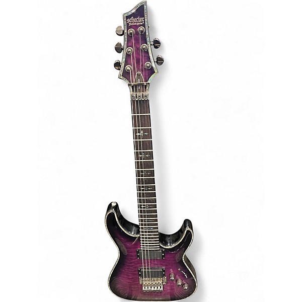 Used Schecter Guitar Research Hellraiser C1 Floyd Rose Trans Purple Solid Body Electric Guitar