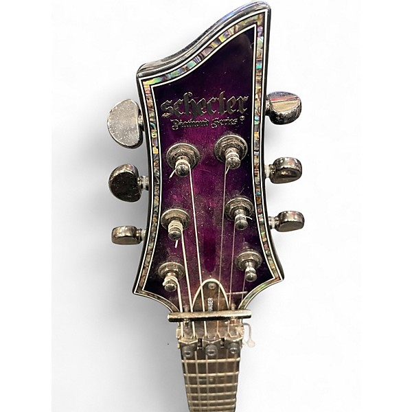 Used Schecter Guitar Research Hellraiser C1 Floyd Rose Trans Purple Solid Body Electric Guitar