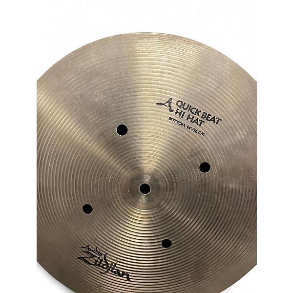 Used Zildjian 14in Quick Beat Hi Hat Pair Cymbal