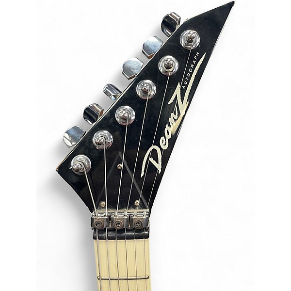 Vintage 1980s Dean Z AUTOGRAPH BLACK AND MIRROR Solid Body Electric Guitar