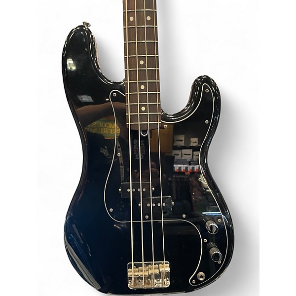 Used Squier Precision Bass Black Electric Bass Guitar