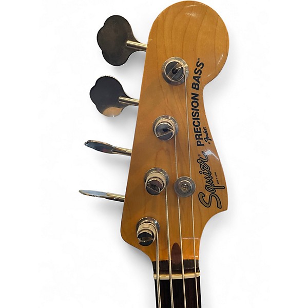 Used Squier Precision Bass Black Electric Bass Guitar