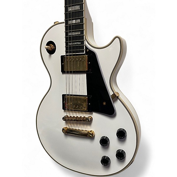 Used Epiphone Les Paul Custom White Solid Body Electric Guitar