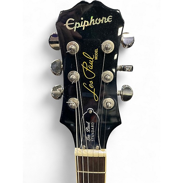 Used Epiphone Les Paul Standard Black and White Solid Body Electric Guitar