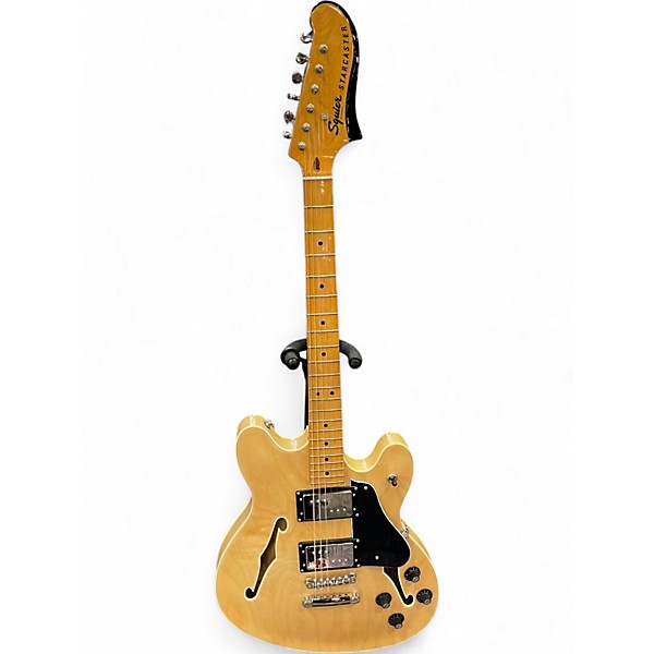 Used Squier Starcaster Natural Hollow Body Electric Guitar