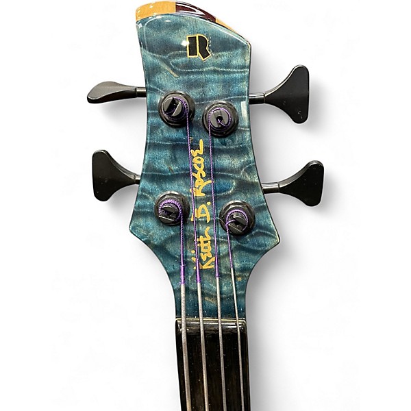 Used Roscoe LG3000 Quilted Blue  Electric Bass Guitar