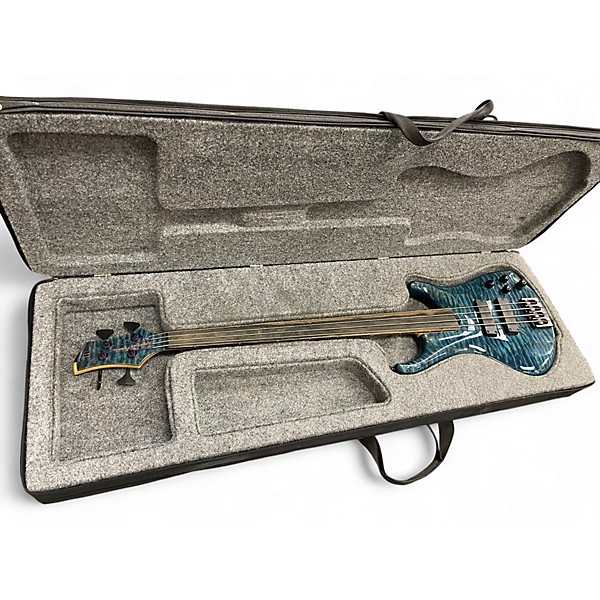 Used Roscoe LG3000 Quilted Blue  Electric Bass Guitar