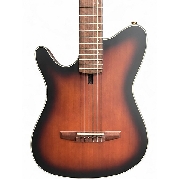 Used Ibanez FRH10NL LEFT HANDED Brown Sunburst Classical Acoustic Electric Guitar