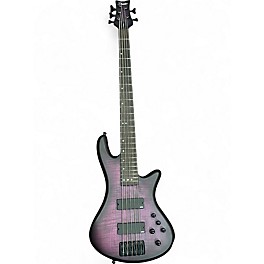 Used Schecter Guitar Research Stiletto Studio 5 String Trans Purple BURST Electric Bass Guitar