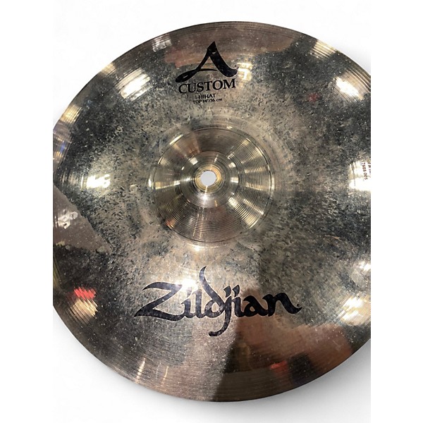Used Zildjian 14in A Custom Hi Hat Pair Cymbal