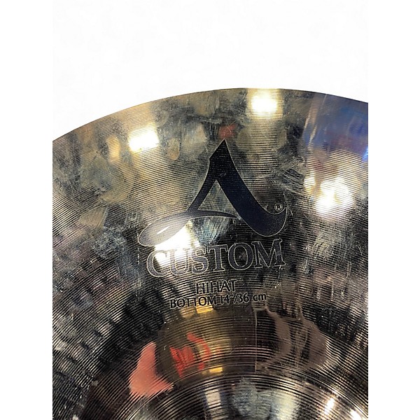 Used Zildjian 14in A Custom Hi Hat Pair Cymbal