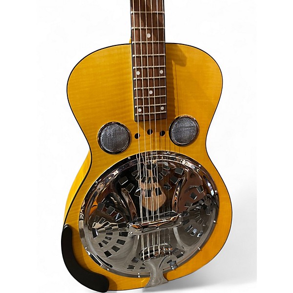 Used Dobro Hound Dog Deluxe Round Neck Vintage Brown Resonator Guitar