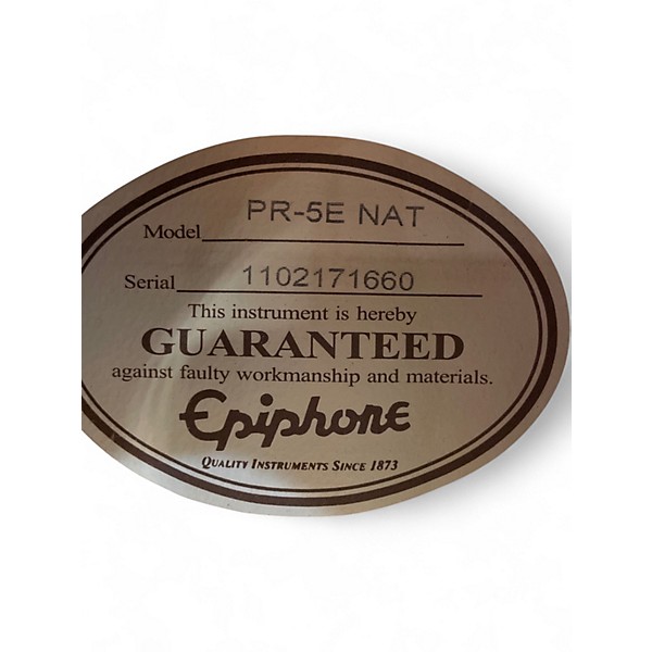 Used Epiphone PR5E Natural Acoustic Electric Guitar