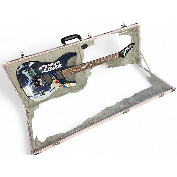 Used ESP LTD Kirk Hammett Signature White Zombie ZOMBIE GRAPHIC Solid Body Electric Guitar