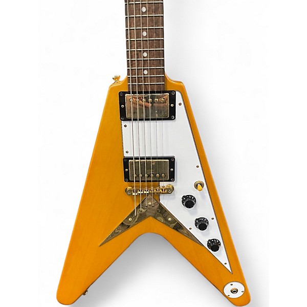 Used Epiphone 1958 Korina Flying V Natural Solid Body Electric Guitar