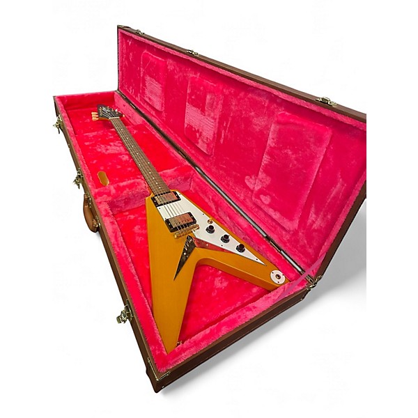 Used Epiphone 1958 Korina Flying V Natural Solid Body Electric Guitar