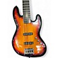 Used Squier Deluxe Jazz Bass Active V 5 String 3 Tone Sunburst Electric Bass Guitar
