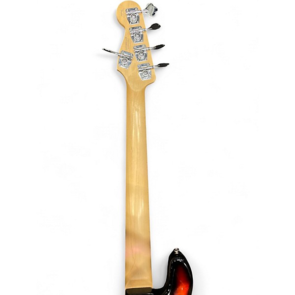 Used Squier Deluxe Jazz Bass Active V 5 String 3 Tone Sunburst Electric Bass Guitar