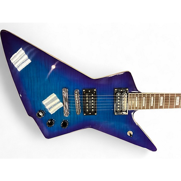 Used Firefly explorer Ocean Blue Burst Solid Body Electric Guitar