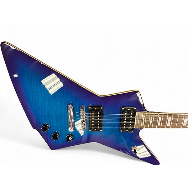 Used Firefly explorer Ocean Blue Burst Solid Body Electric Guitar