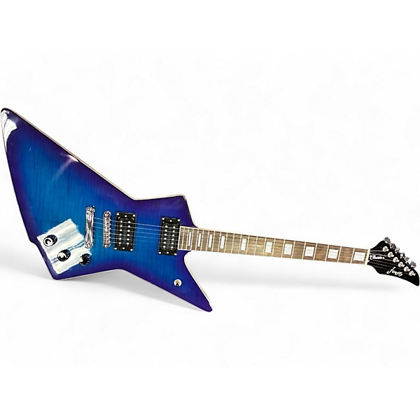 Used Firefly explorer Ocean Blue Burst Solid Body Electric Guitar