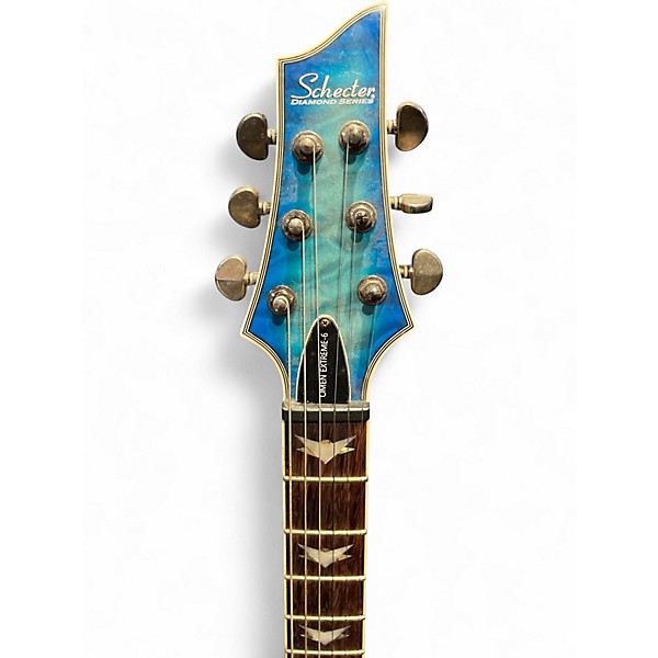 Used Schecter Guitar Research Omen Extreme 6 Ocean Blue Burst Solid Body Electric Guitar