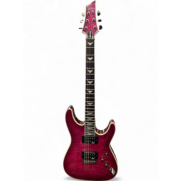 Used Schecter Guitar Research Omen Extreme 6 Magenta Solid Body Electric Guitar